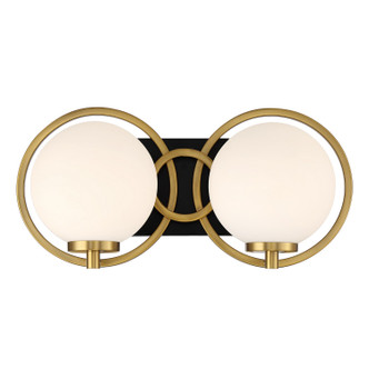 Savoy House - 8-6180-2-143 - Two Light Bathroom Vanity - Alhambra - Matte Black w/Warm Brass