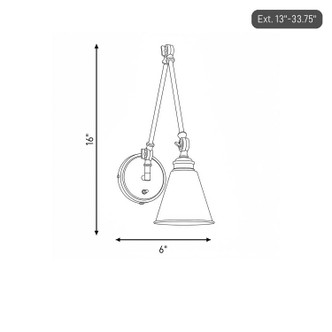 Morland One Light Wall Sconce (9-961CP-1-89)