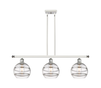 Innovations - 516-3I-WPC-G556-8CL - Three Light Island Pendant - Ballston - White Polished Chrome