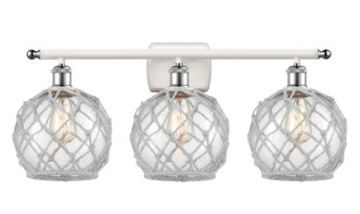 Innovations - 516-3W-WPC-G122-8RW - Three Light Bath Vanity - Ballston - White Polished Chrome