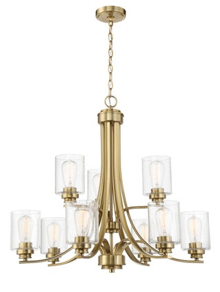 Bolden Nine Light Chandelier in Satin Brass (46-50529-SB)