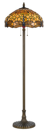Cal Lighting - BO-2372FL - Two Light Floor Lamp - Tiffany - Antique Brass
