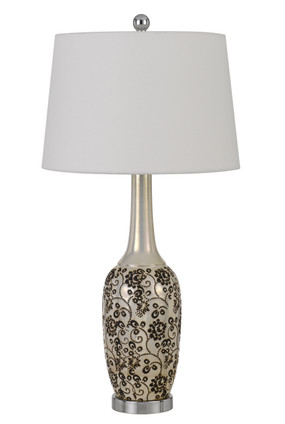 Cal Lighting - BO-2914TB-2 - Two Light Table Lamp - Paxton - Pearl/Black