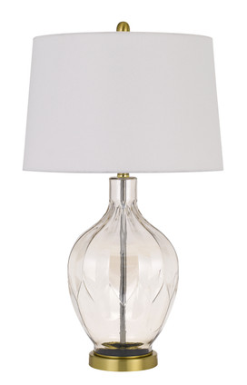 Cal Lighting - BO-2971TB - One Light Table Lamp - Bancroft - Clear/Antique Brass