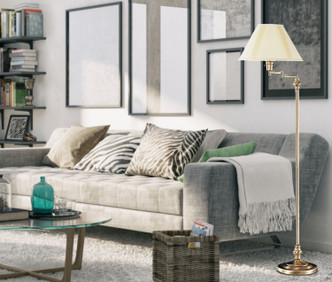 Swing arm One Light Floor Lamp (BO-314-AB)