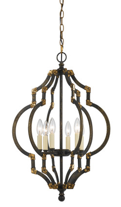 Cal Lighting - FX-3593-6 - Six Light Pendant - Howell - Irontiqued gold Cal Lighting - FX-3593-6 - Six Light Pendant - Howell - Irontiqued gold