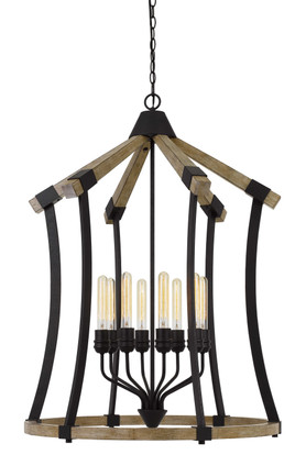 Cal Lighting - FX-3707-8 - Eight Light Chandelier - Dali - Iron/Light Oak