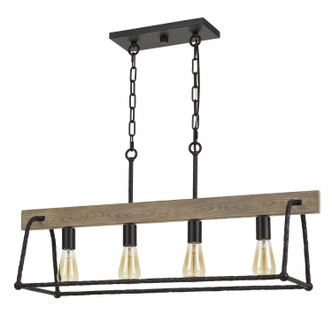 Cal Lighting - FX-3712-4 - Four Light Chandelier - Lockport - Black/Wood