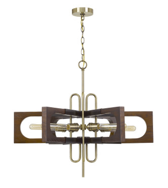 Cal Lighting - FX-3728-6 - Six Light Chandelier - Sneek - Antique Brass/Wood
