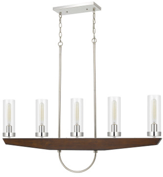 Cal Lighting - FX-3756-5 - Five Light Island Chandelier - Ercolano - Wood/Brushed Steel