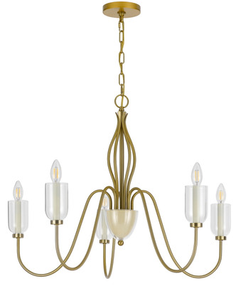Cal Lighting - FX-3818-5 - Five Light Chandelier - Kalamaria - Antique Brass