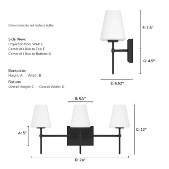 Camelia Stem Three Light Bathroom Vanity (13250)