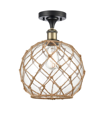 manufacturer_finish:Black Antique Brass|manufacturer_glass:Clear Large Farmhouse Glass with Brown Rope|light_output:220.00lm|color_temperature:2200K|cri:99