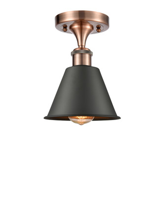 Innovations - 516-1C-AC-M8-BK-LED - LED Semi-Flush Mount - Ballston - Antique Copper