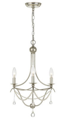 Crystorama - 423-SA - Three Light Mini Chandelier - Metro - Antique Silver