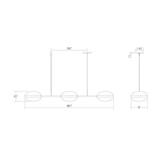 Pillows Three Light Linear Pendant (3613.01)