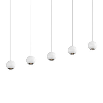 Sonneman - 7508.98 - Five Light Linear Pendant - Hemisphere - Textured White