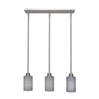 Toltec Lighting - 1153-BN-4062 - Three Light Linear Pendalier - Edge - Brushed Nickel