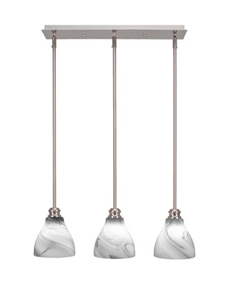 Toltec Lighting - 1153-BN-4769 - Three Light Linear Pendalier - Edge - Brushed Nickel