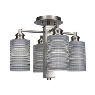 Toltec Lighting - 1157-BN-4062 - Four Light Semi-Flush Mount - Edge - Brushed Nickel