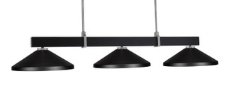 Toltec Lighting - 1253-MBGP-424-MB - Three Light Billiard/Island - Wellington - Matte Black & Graphite