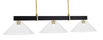 Toltec Lighting - 1253-MBNAB-308 - Three Light Billiard/Island - Wellington - Matte Black & New Age Brass