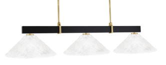 Toltec Lighting - 1253-MBNAB-411 - Three Light Billiard/Island - Wellington - Matte Black & New Age Brass