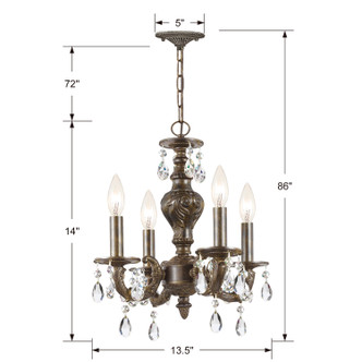 Paris Market Four Light Mini Chandelier (5024-VB-CL-SAQ)
