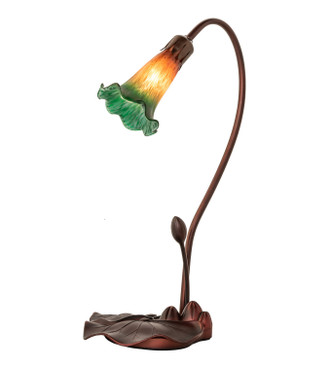 Amber/Green Pond Lily One Light Accent Lamp (12386)