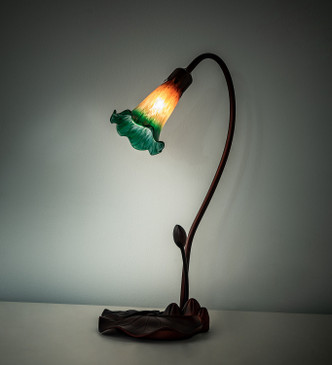 Amber/Green Pond Lily One Light Accent Lamp (12386)