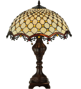 Meyda Tiffany - 124834 - Two Light Table Lamp - Jeweled Katherine - Nickel Meyda Tiffany - 124834 - Two Light Table Lamp - Jeweled Katherine - Nickel