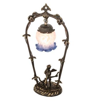 Pink/Blue Cherub With Violin One Light Accent Lamp (12655)