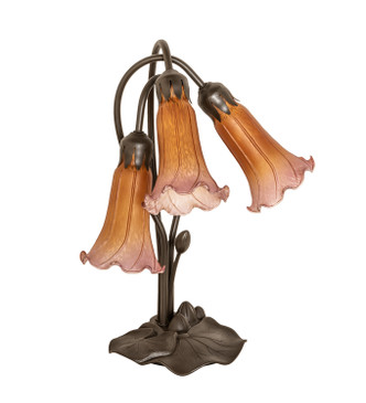 Amber/Purple Three Light Table Lamp (129165)