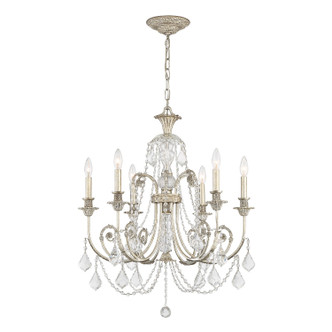 Regis Six Light Chandelier in Olde Silver (60-5116-OS-CL-SAQ) Regis Six Light Chandelier in Olde Silver (60-5116-OS-CL-SAQ)