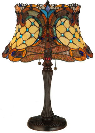 Meyda Tiffany - 130762 - Two Light Table Lamp - Hanginghead Dragonfly - Mahogany Bronze