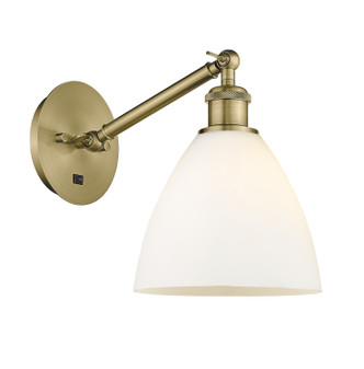 manufacturer_finish:Antique Brass|manufacturer_glass:Cased Matte White Bristol 7.5|light_output:220.00lm|color_temperature:2200K|cri:99