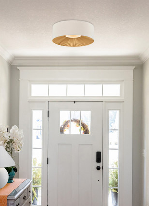 Textile Four Light Flush-Mount (FAB-9581-CREM-MBLK)