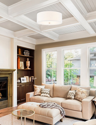 Textile Four Light Flush-Mount (FAB-9731-WHTE-NCKL)