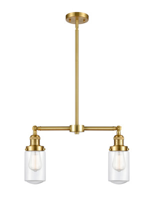 Innovations - 209-SG-G312 - Two Light Island Pendant - Franklin Restoration - Satin Gold