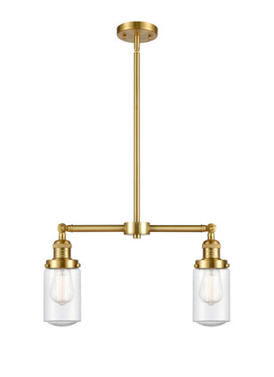 Innovations - 209-SG-G314 - Two Light Island Pendant - Franklin Restoration - Satin Gold