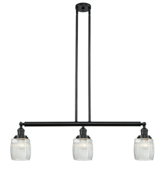 Innovations - 213-BK-G302 - Three Light Island Pendant - Franklin Restoration - Matte Black