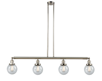 Innovations - 214-PN-G204-6 - Four Light Island Pendant - Franklin Restoration - Polished Nickel
