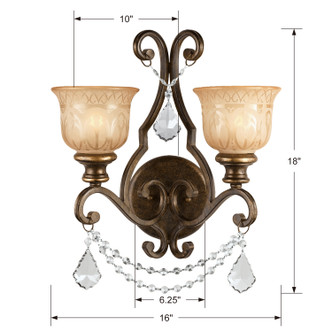 Norwalk Two Light Wall Sconce in Bronze Umber (60-7502-BU-CL-SAQ) Norwalk Two Light Wall Sconce in Bronze Umber (60-7502-BU-CL-SAQ)