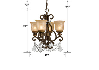 Norwalk Four Light Mini Chandelier in Bronze Umber (60-7504-BU-CL-MWP) Norwalk Four Light Mini Chandelier in Bronze Umber (60-7504-BU-CL-MWP)