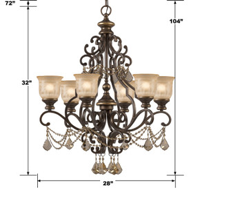 Norwalk Six Light Chandelier in Bronze Umber (60-7516-BU-GT-MWP)