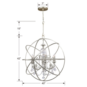 Solaris Six Light Chandelier in Olde Silver (60-9219-OS-CL-S)