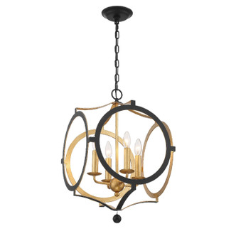 Odelle Four Light Chandelier (ODE-704-BK-GA)