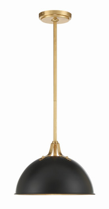 Crystorama - SOT-18013-MK-GA - One Light Pendant - Soto - Matte Black + Antique Gold