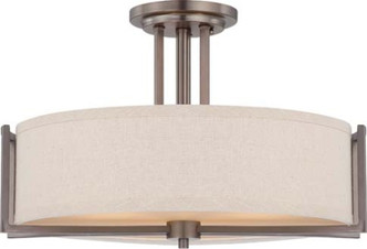 Nuvo Lighting - 60-4858 - Three Light Semi Flush Mount - Gemini - Hazel Bronze / Khaki