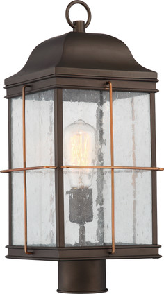 Nuvo Lighting - 60-5835 - One Light Post Lantern - Howell - Bronze / Copper Accents